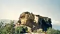 The Varlaam monastery on its rock pedestal.