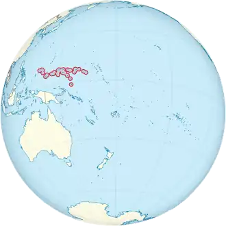 Location of the Federated States of Micronesia
