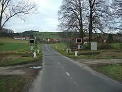 Level crossing with blinking lights