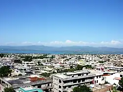 View of Mirpur city with the Mangla Dam in the background