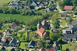 Aerial view with St. Catherine's Church