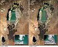 Rebirth island (an island in the Aral Sea) joins the mainland (2000/2001)