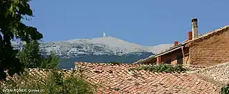 Mont Ventoux over the roofs of Flassan