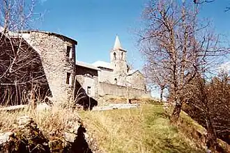 A view of the church in the village of Montgardin