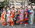 Women wearing different kimono