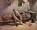 Maximilien Luce, Morning, Interior, 1890, using pointillist technique.