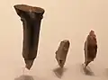 Mousterian and Aurignacian stone burins for cutting stone and wood (250,000–22,000 BC). Israel Museum