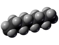 Space-filling model of octane