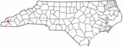 Location in North Carolina