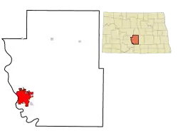 Location within Burleigh County in North Dakota