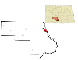 Location of Mandan, North Dakota