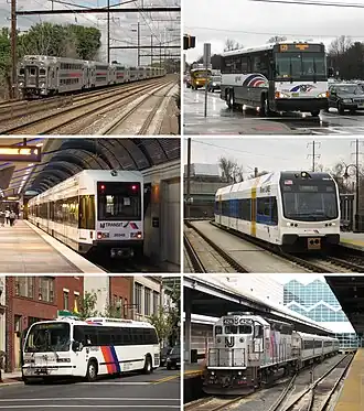 NJ Transit provides bus service throughout New Jersey, commuter rail service in northern and central New Jersey and along the Route 30 corridor, and light rail service in Hudson and Essex counties and in the Delaware Valley.