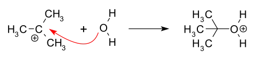 Recombination of carbocation with nucleophile