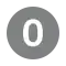 The number 0 on a grey circle