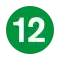 The number 12 on a green circle