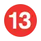 The number 13 on a red circle