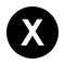 The letter X on a black circle