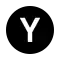 The letter Y on a black circle