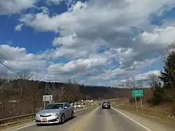 NY&nbsp;417 eastbound entering the town of Addison.