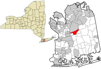 Location in Nassau County and the state of New York.