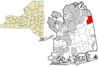 Location in Nassau County and the state of New York