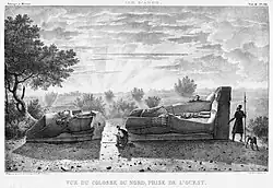 Monumental Natakamani statue, as found in 1821
