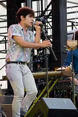 Neon Indian (Alan Palomo pictured) performing at Sudoeste Festival 2011.