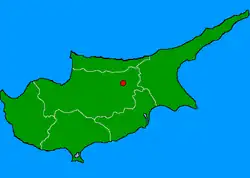 Location of Nicosia in Cyprus