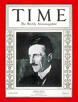 Nikola Tesla on the cover of Time in 1931