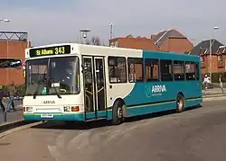 A Scania L113 with Paladin bodywork with the double-curvature windscreen