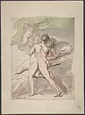 "Nude Couple Embracing"
