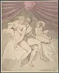 "Nude Couple Embracing"