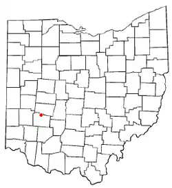 Location of Yellow Springs, Ohio