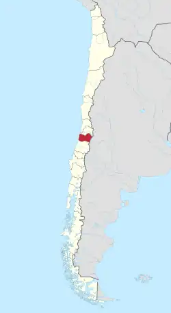 Map of Libertador GeneralBernardo O'Higgins Region