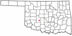 Location of Anadarko, Oklahoma