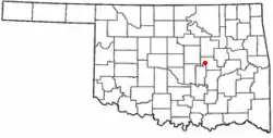 Location of Boley, Oklahoma