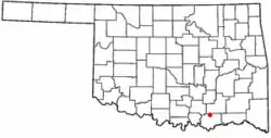 Location of Caddo, Oklahoma