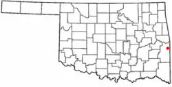 Location of Cameron, Oklahoma