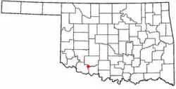 Location of Chattanooga, Oklahoma