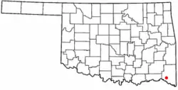 Location of Garvin, Oklahoma