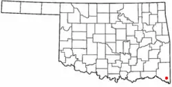 Location of Haworth, Oklahoma