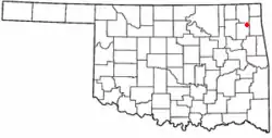 Location of Langley, Oklahoma