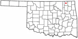 Location of Lenapah, Oklahoma