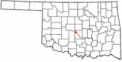Location of Newcastle, Oklahoma