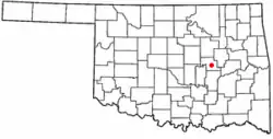 Location of Okemah, Oklahoma