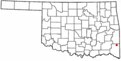 Location of Smithville, Oklahoma