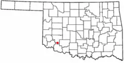 Location of Snyder, Oklahoma