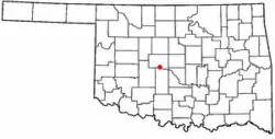 Location of Union City, Oklahoma