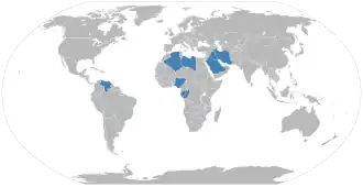 Map showing the 12 member countries (as of 2026)