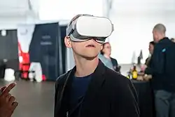 A person using Oculus Go.
